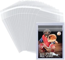 Top Loader Sleeves 100 Pack, Resealable Penny Sleeves for Trading Cards Protecti