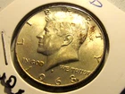 1968 D Kennedy Half Dollar, 40% Silver, Cieculated AU  #wd15