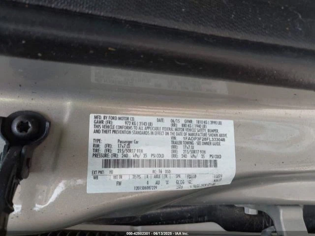 2015 Ford Focus Shifter Lever/Knob A6SP FWD 2.00L Used OEM 87000 Miles - Image 2 of 4