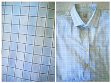 Peter Millar Shirt Men's XL Blue Plaid Crown Crafted 100 Cotton Button LS