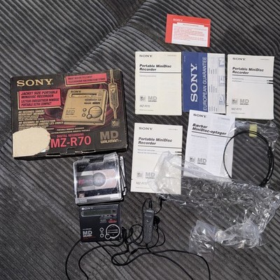 Sony Minidisk Minidisk Walkman MZ-R70 + 13 Md + Verpackung Etc Sehr Gut