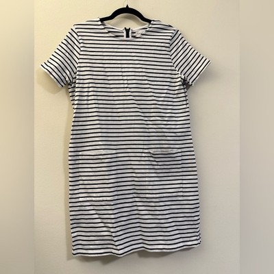 Chinti & Parker Striped Shift Dress in Black and White - XS