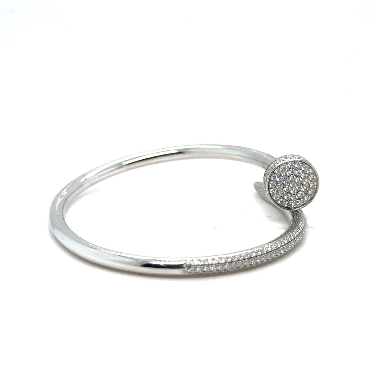 Cartier Juste Un Clou White Gold Pave Size 16 Bangle image 5