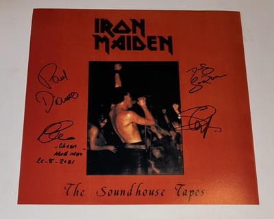 SIGNED STEVE HARRIS DIANNO SAMPSON CAIRNS IRON MAIDEN THE SOUNDHOUSE TAPES PHOTO