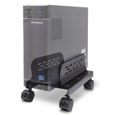 Slim Computer PC or UPS Metal Floor Stand with Adjustable Width and Locking C...