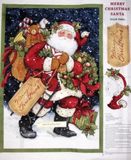Christmas Fabric Old Fashion Santa Sled Susan Winget Cotton CP46820 36" PANEL