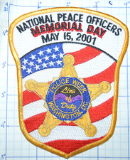 WASHINGTON D.C. NATIONAL PEACE OFFICERS MEMORIAL DAY 2001 POLICE DEPT PATCH