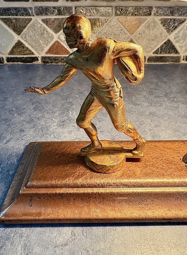 Vintage Art Deco Football Player Desk Table Accent Lamp Light Antique 1900s Vtg - Picture 6 of 24