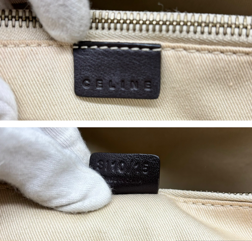 CELINE Macadam Tote Bag PVC Leather White Brown Vintage #327 - Picture 16 of 24