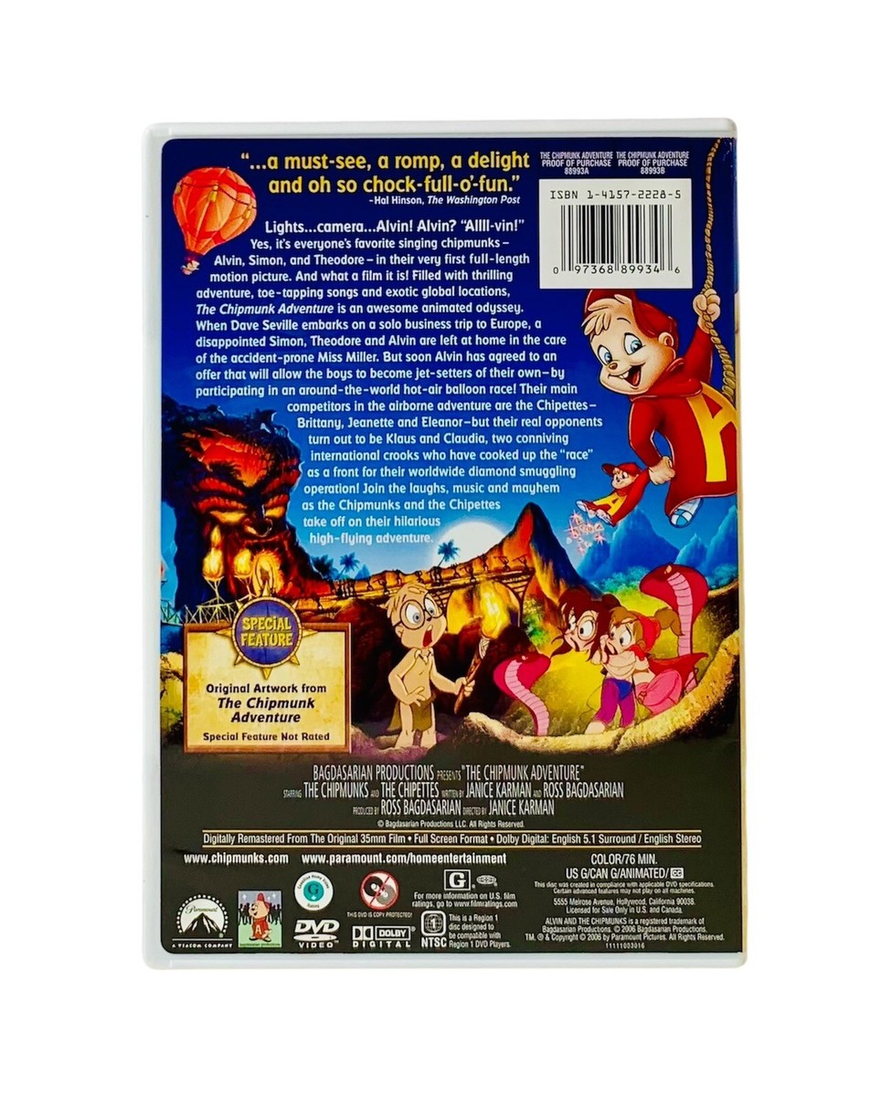 Alvin and the Chipmunks: The Chipmunk Adventure (DVD, 2006) Rare