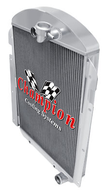 Atom 3 Row Radiator Chevy Config,16'' Fan,Shroud for 1939 Chevrolet JC V8 Conv