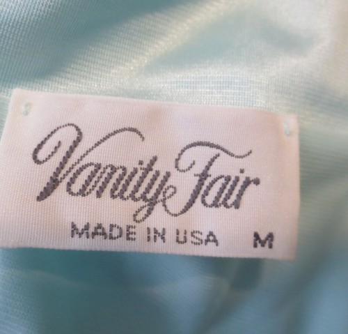 VANITY FAIR PALE AQUA nylon housecoat loungewear waltz length DUSTER robe sz M - Picture 6 of 6