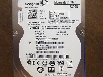 Seagate ST320LT012 1DG14C-540 FW:0001SDM1 SU 320gb 2.5'' Sata Hard Drive