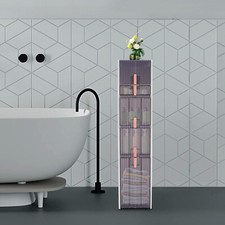 Bathroom Floor Cabinet Standing Toilet Paper Holder and Storage Cabinet