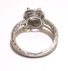 18k white gold .23ct 5x5mm princess halo diamond semi mount engagement ring 7 — photo 6