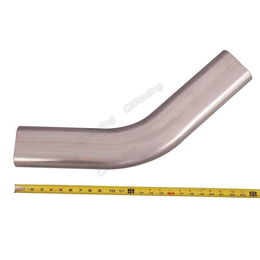 CXRacing 2.5" Oval Straight Stainless Steel Pipe Tubing With Round Coverter-779688
