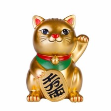     LUCKY GOLD KITTY Waving CAT Table Lamp LED Kids Night Light Plug-In 21cm   