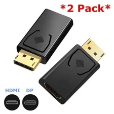 2 x Display Port to HDMI Displayport DP HDMI Cable Adapter Video cord HDTV PC