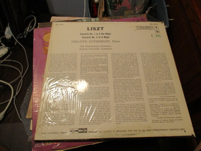 Philippe Entremont - Liszt : Concertos Nos. 1 And 2 - Columbia MS 6071 -  1959 LP