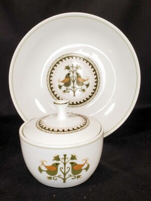 Noritake China Vintage Hermitage Pattern Bowl and Lidded Sugar Bowl