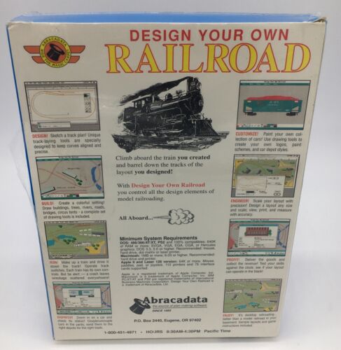 Design Your Own Railroad Train Legacy PC Software by Abracadata Macintosh New - Picture 2 of 6