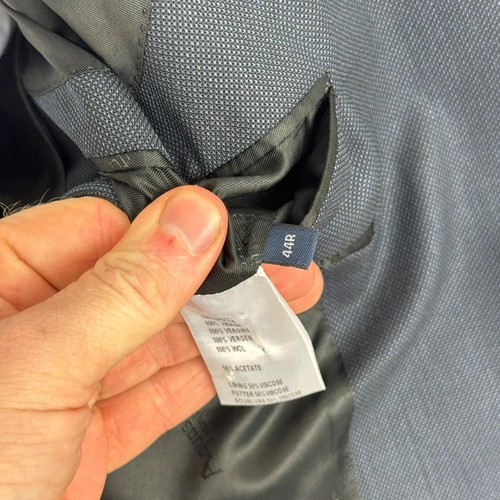 Aquascutum dunkelblau strukturierter Wollanzug 2-teilig Größe 44R W38” L31” - Bild 9 von 11