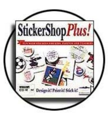 StickerShop Plus PC CD create custom personalized labels, buttons, images, words