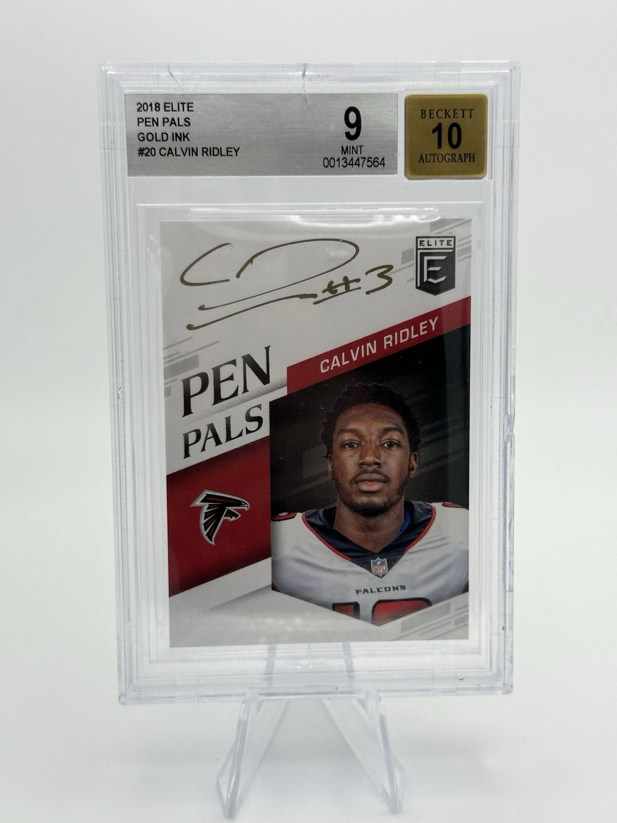 Calvin Ridley Panini Donruss Elite Pen Pals Autographs #CR Gold Ink