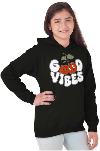 Cute Retro Good Vibes Happy Kawaii Cherries Youth Girls Hoodie Sweatshirts Kids - 第 3/7 張圖片