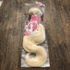 Ali 12 In Platinum Blonde Straight Remy Human Hair Weft Sew in Hair Extensions