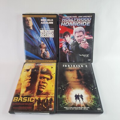 Curated Lot of 4 Action DVD Movies ~ Bruce Willis, Alec Baldwin, Harrison Ford +