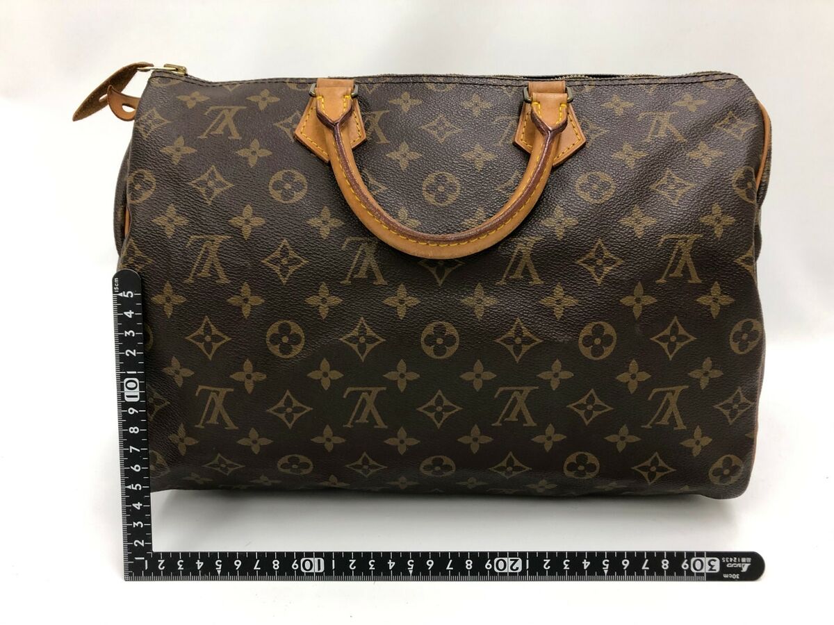 Auth Louis Vuitton Vintage Monogram Speedy 35 Hand Bag Name