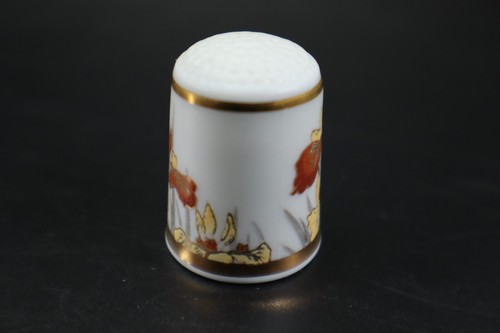 Chokin Japan Kiyomasa THIMBLE Iris Butterfly Collectors Club Sewing Collectible - Picture 3 of 8