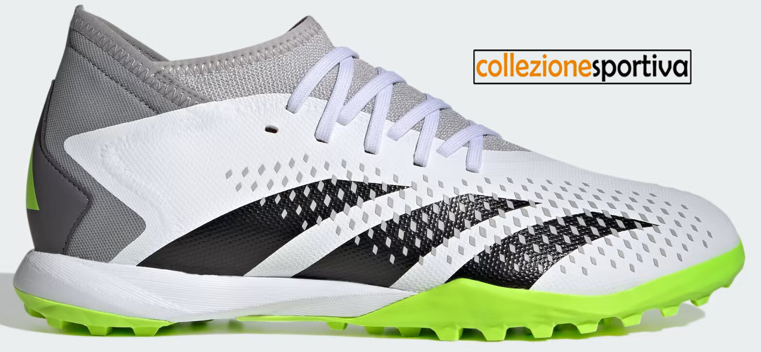 SCARPE CALCETTO ADIDAS PREDATOR ACCURACY.3 TF- GZ0004 col. bianco/nero/verde