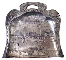 Vtg Silent Butler Crumb Catcher Embossed Metal Design Soldiers Field Chicago '33