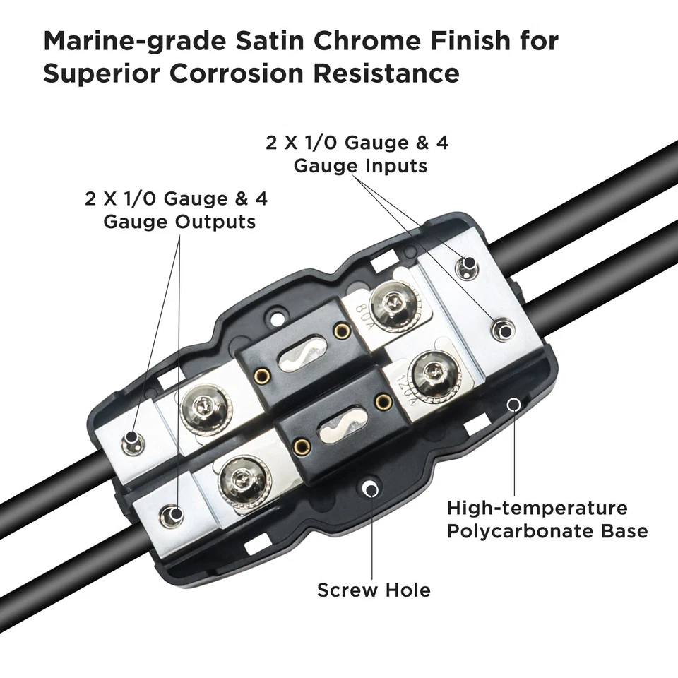 Recoil AFH22 2-Way ANL Fused Distribution Block, Solid Brass - Image 3 of 4