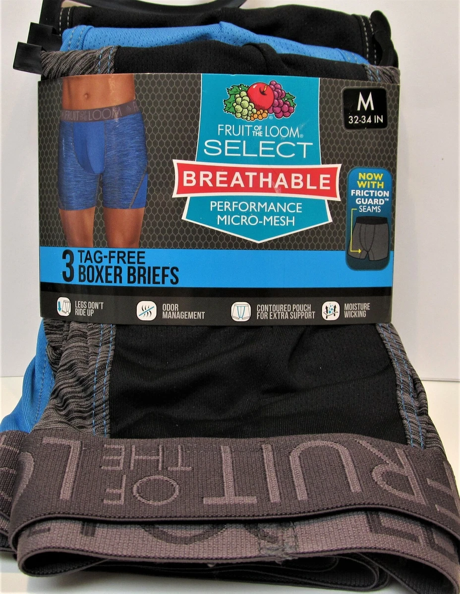 Men's Breathable Micro-Mesh Friction Guard Pouch Boxer Briefs, Assorted 3  Pack