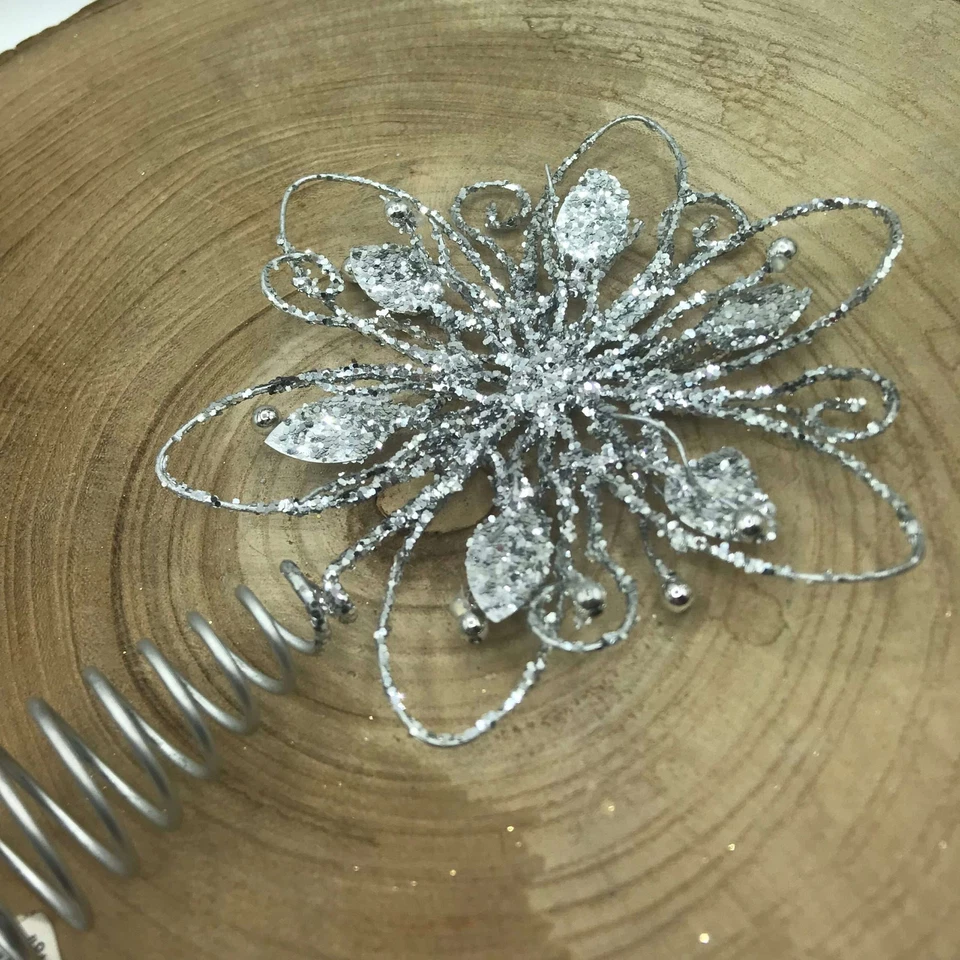 Puntale Stella Argento Albero di Natale - Immagine 2 di 2