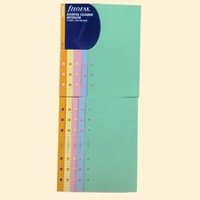 Filofax Replacement Personal 30 Sheets Assorted In 5 Colors Lines And Smooth