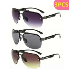 SET OF 3 Polarized Aviator Pilot Fashion Sunglasses Tac Eyewear