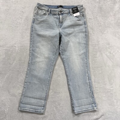 Simply Vera VeraWang Jeans Womens 10 Blue Stretch Mid Rise Capri Straight
