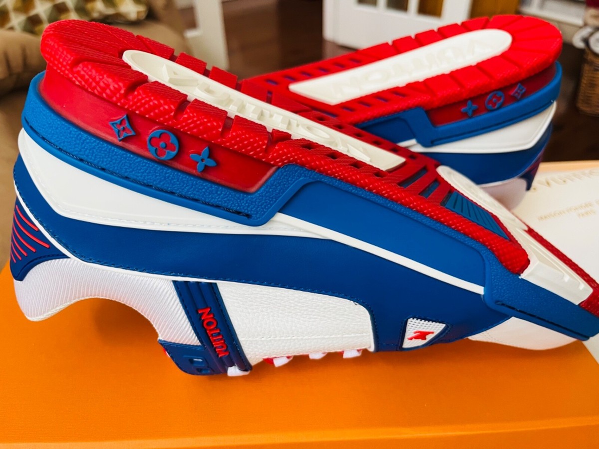 Louis Vuitton red white blue sneakers size 10 | eBay display picture 2