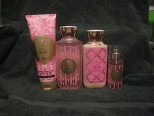  4 Lot Pack of Bath & Body Works Bubbly Rose Shower Gel-Body Cream-Lotion-Mist