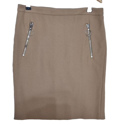 Moschino Cheap Chic Brown Pencil Skirt Size 12 Pockets Y2K Stretch Fitted Zip - Picture 1 of 11