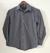 Mens Shirt Size Medium Long Sleeve Button 15-15 1/2 Dockers Blue White Plaid