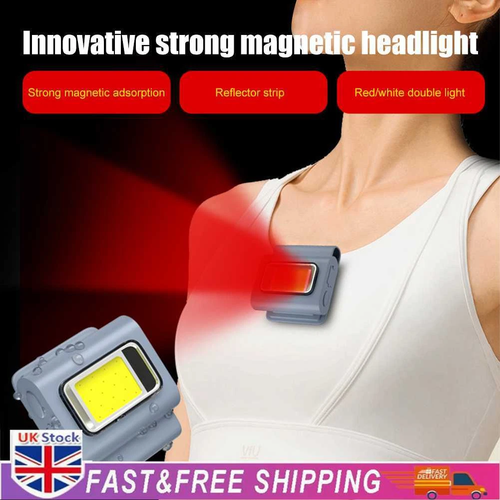 Magnetic COB Headband Light for Jogging Walking Clip Night Lamp