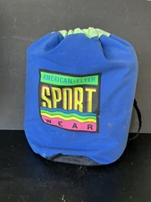 15% Off Y2K Blue & Neon AMERICAN FLYER SPORTWEAR Drawstring Canvas Bag Backpack