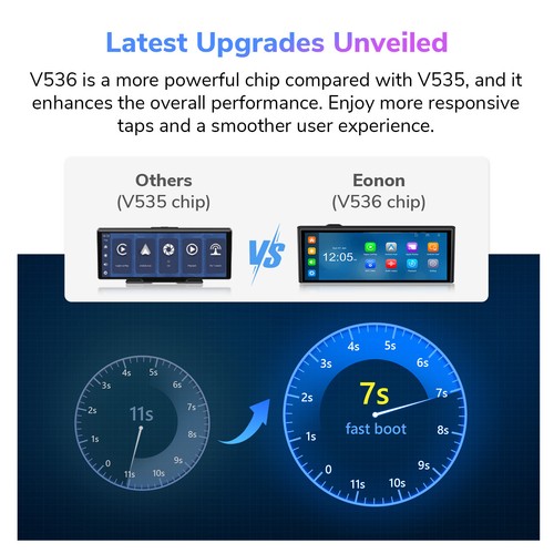 10" Portable Multimedia Car Stereo Wireless Apple CarPlay Android Auto Bluetooth - Picture 11 of 18