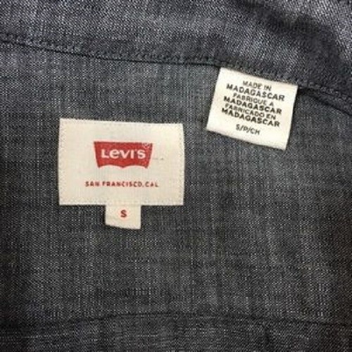 Levi’s Shirt Mens Size Small Gray Button Front Long Sleeve Pockets - Picture 5 of 6