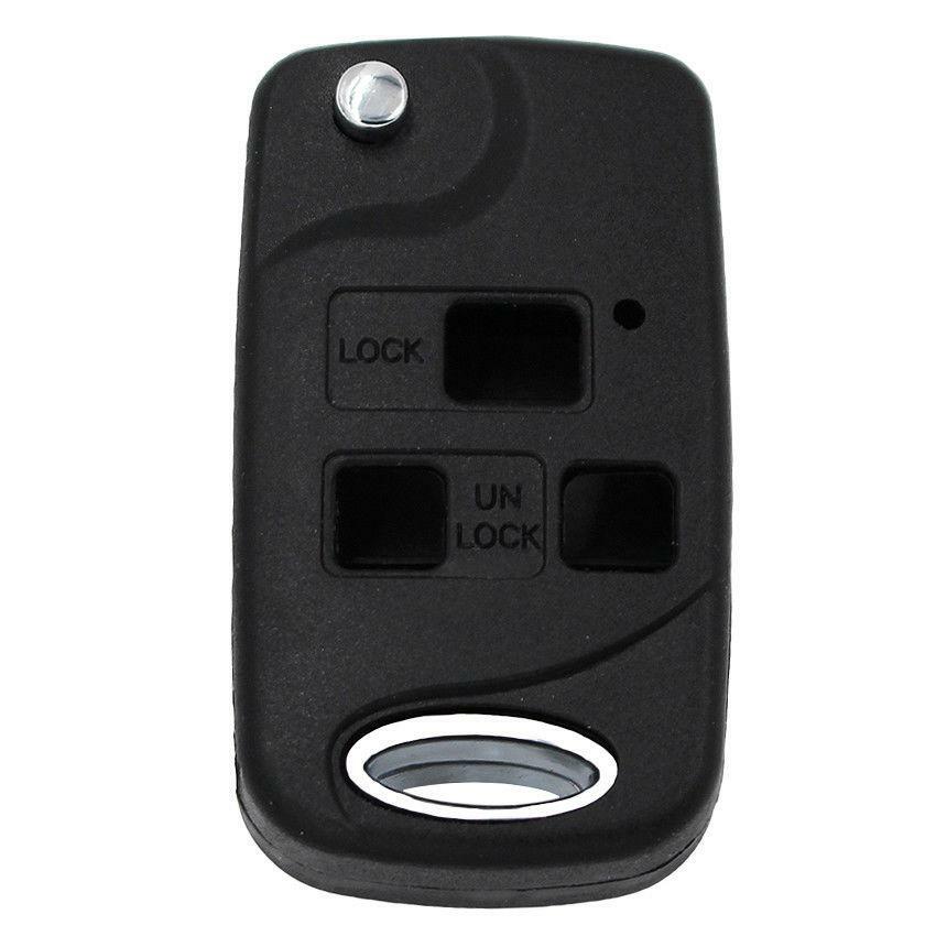 Custodia Chiave Auto Alamor Flip Key 3 Pulsanti Per Lexus IS200 LS400 RX300 GS300 - Guscio Sostitutivo ABS Nero - 3